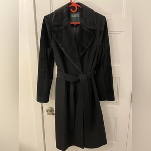 Hilary Radley Wool Black Belted Coat